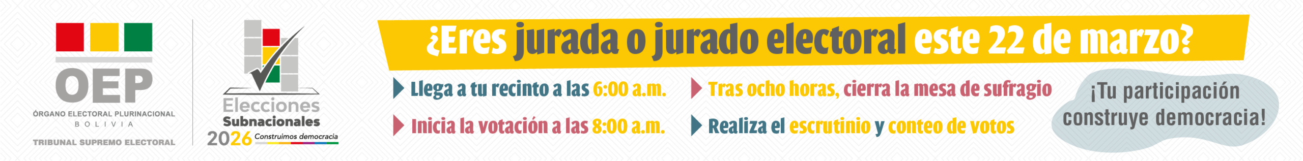 Información elecciones subnacionales 2026